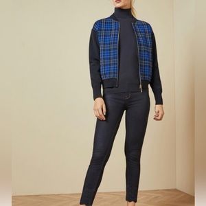 • Ted Baker Leolli Checked Woven Jacket In Blue